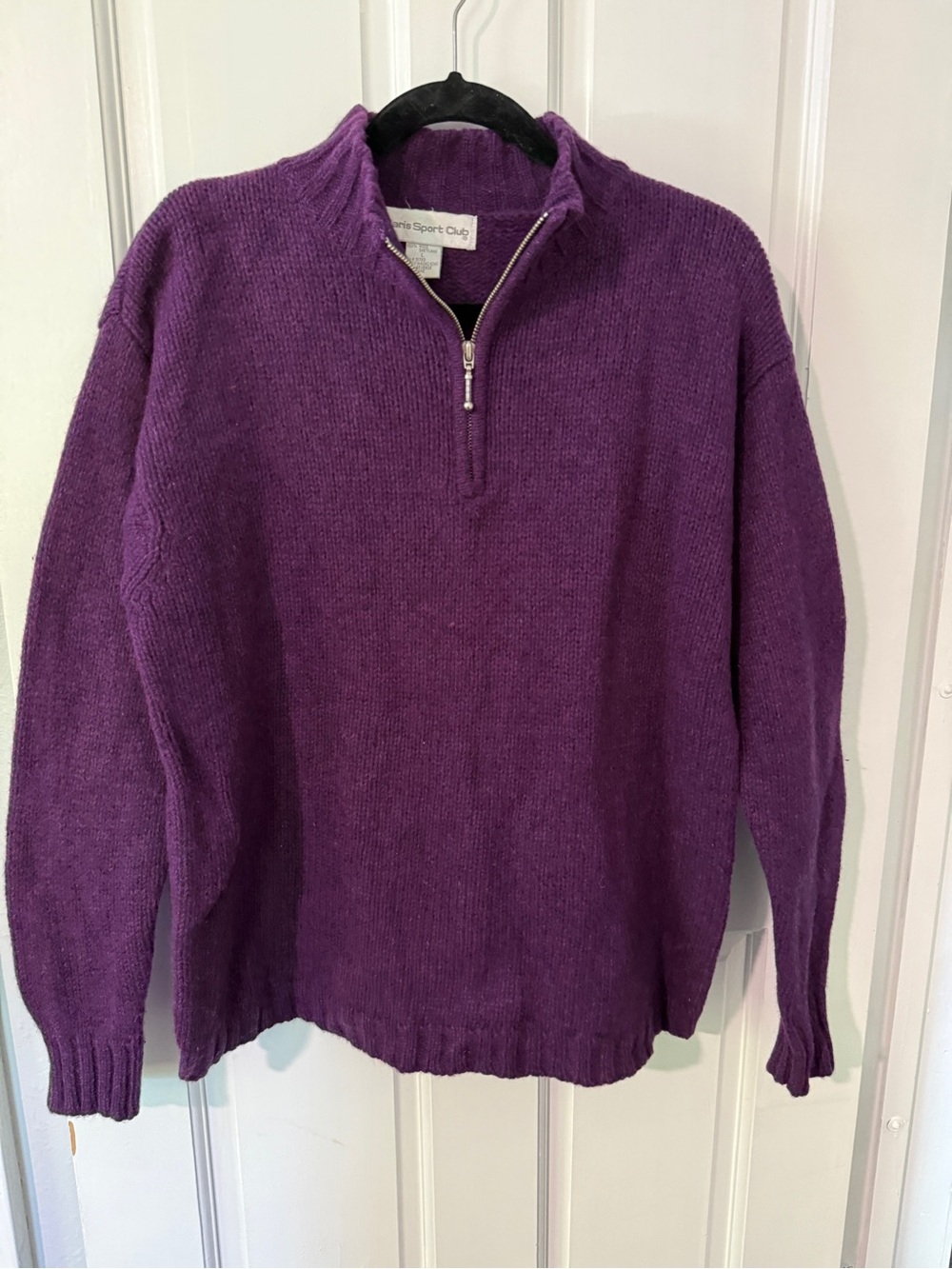 100% Wool Women’s Purple Quarter-Zip Sweater